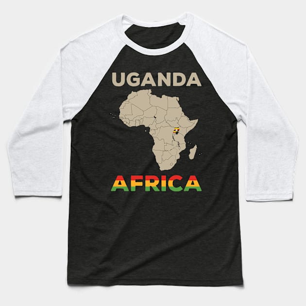 Uganda-Africa Baseball T-Shirt by Cuteepi